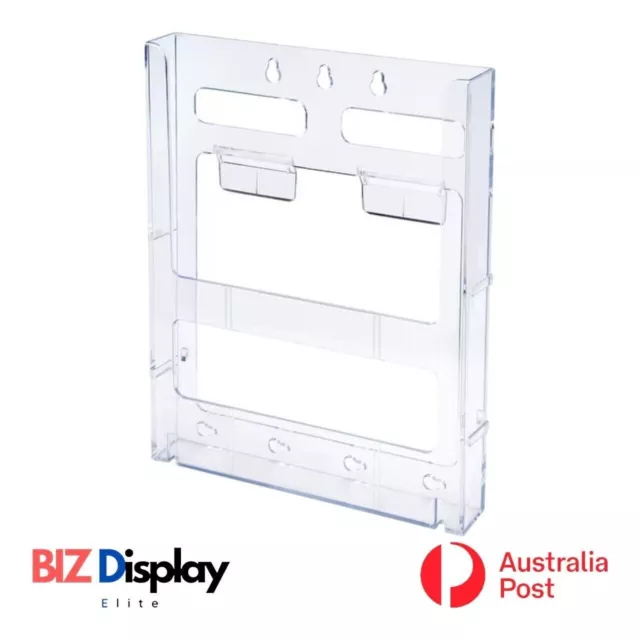 A4 Wall Mounted Brochure Holders Display deflect-o® Lit-Loc system