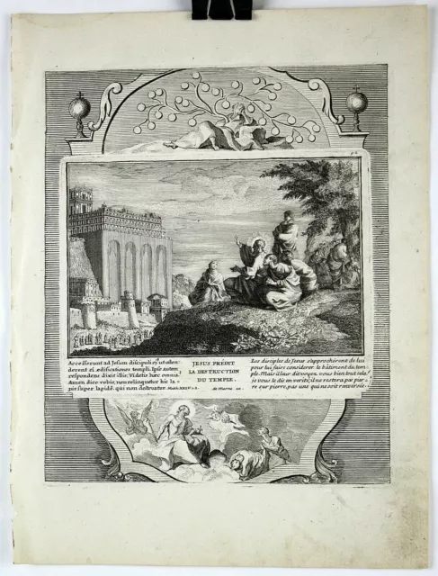 Original 1730 Copper Engraved/Etched Print from Demarne's Bible 9x12 Plate #92