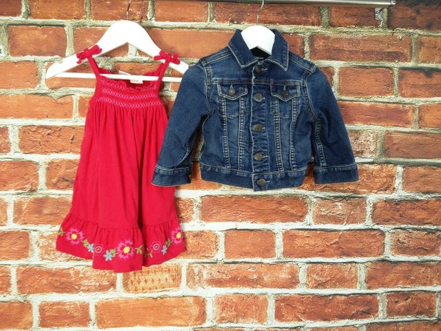 Baby Girls Bundle Aged 6-9 Months 100% Gap Denim Jacket Summer Dress Floral 74Cm