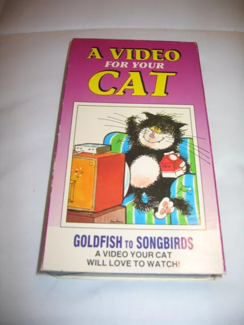 Vintage 1993 VHS A Video For Your Cat Goldfish to Songbirds RARE