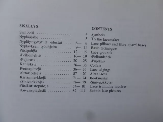 BOBBIN LACE by EEVA-LIISA KORTELAHTI - NYPLÄTTYÄ PITSIÄ English language edition 3
