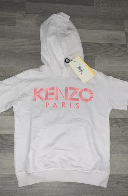 Autentica Kenzo Girls White Felpa con cappuccio Taglia 5-6 anni Abbigliamento per bambini il giorno 🚐 successivo