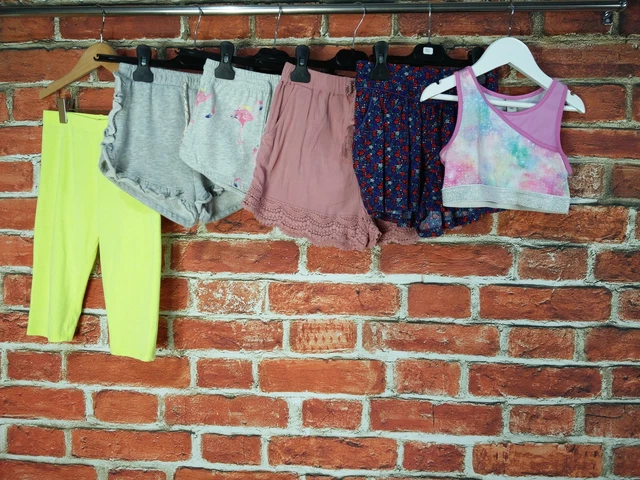 Girls Bundle Aged 7-8 Years Next M&S Tu Shorts Top Set Flamingo Bright 128Cm