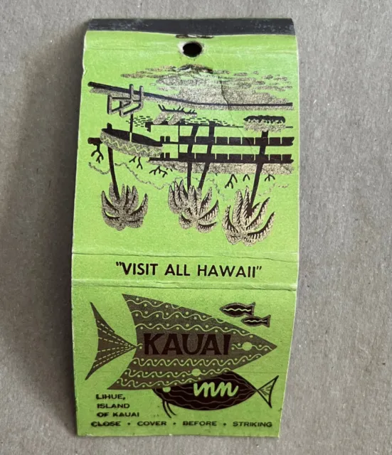 Kauai Inn Hotel Hawaii, vintage matchbook cover, empty