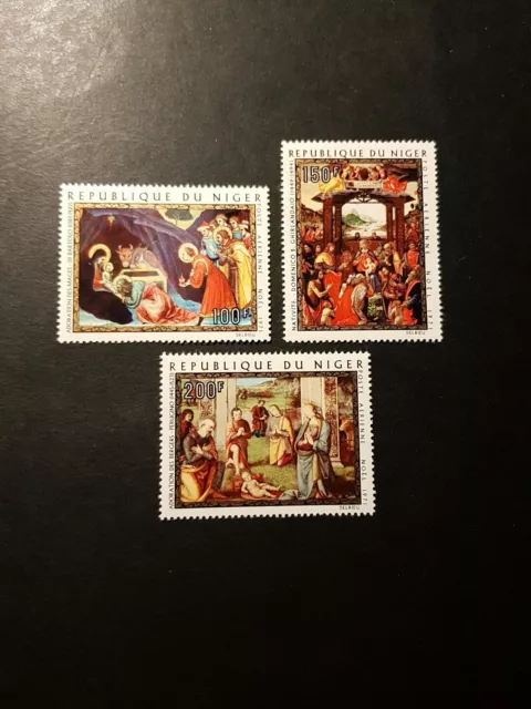 Stamp Niger Paintings Noël Post Aerial Pa N°170/172 New Luxury MNH 1971