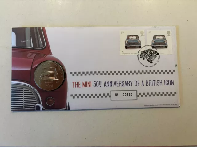 50th Anniversary of The Mini  Royal Mint Medal 2009 PNC Stamp Cover