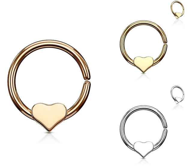 Captive Anello - Cuore Segmento Piercing Naso per Capezzolo Tragus Helix