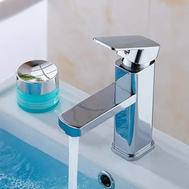 Waterfall High Tap Bathroom Lever Sink Basin Bath Mixer Filler Shower Tap Chrome