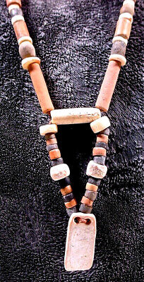 Pre-Columbian Ceramic & Shell Bead Necklace Tairona Coa 2