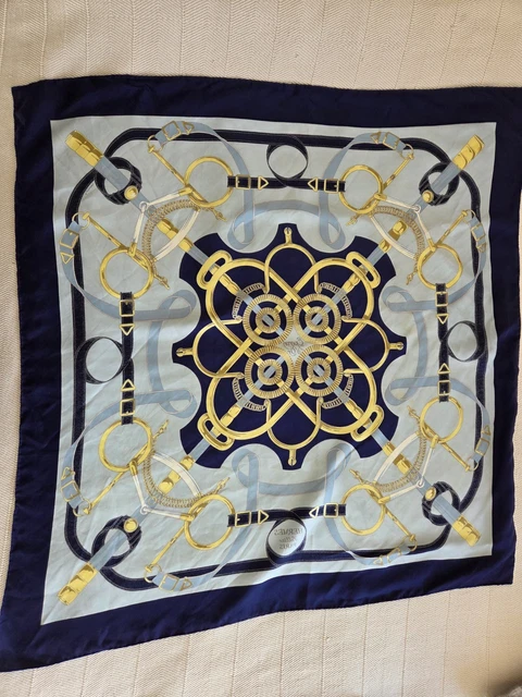 Foulard Carré HERMÈS CLIC CLAC En Soie Par Julia Abadie - Marron, Occasion Très Bon état