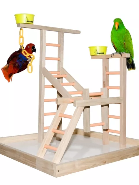 Parrot Perch Pet Bird Play Gym Stand Table Top Playland Perch