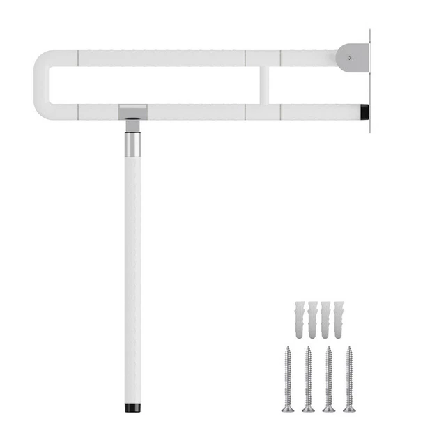 Stützgriff Wand Handlauf weiß 60 cm Stütz WC Klappgriff Aufstehhilfe Halterung