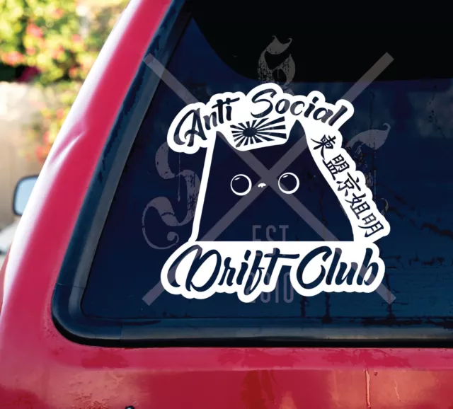 ANTI SOCIAL DRIFT CLUB car Decal Sticker [ jdm euro drift slammed race vinyl] 5"