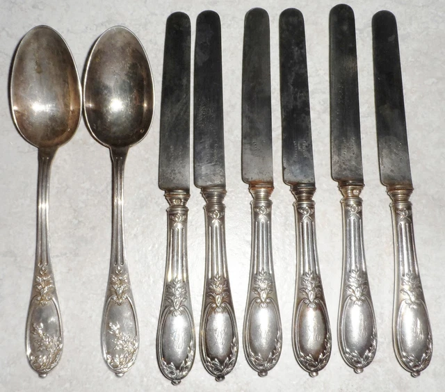ANTIQUE 19th CENTURY SILVER FRENCH CUTLERY CANAUX ORFEVRE PC & Cie MINERVA HEAD