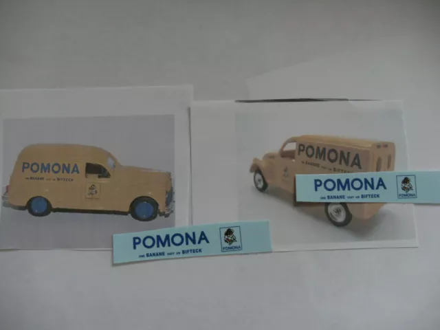 decals decalcomanie pomona pour peugeot 203 ou citroen 2cv 1/43