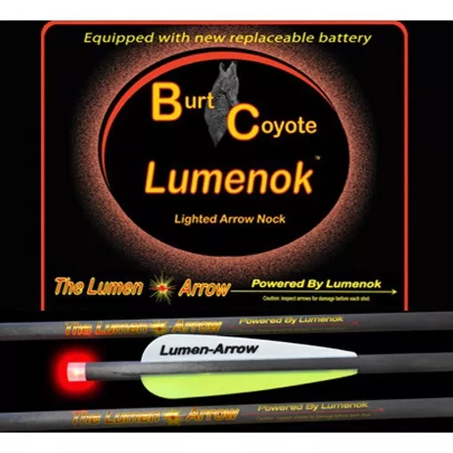 Burt Coyote Lumenok 22" Carbon Bolt w/ Red Flat End 3pk #00059 BECF223 Crossbow