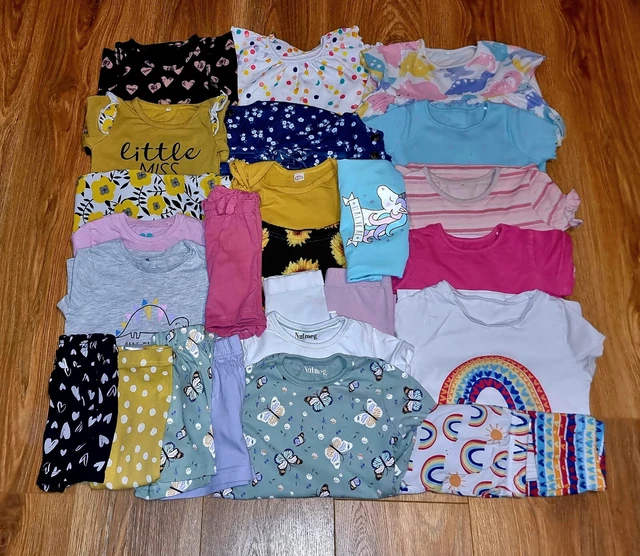 #4 Large Bundle Of Girls Summer Clothes Age 2-3 Years Shorts T-Shirts Dresses
