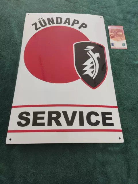 Zündapp Service Schild Emailschild enamel sign 40 x 60 cm