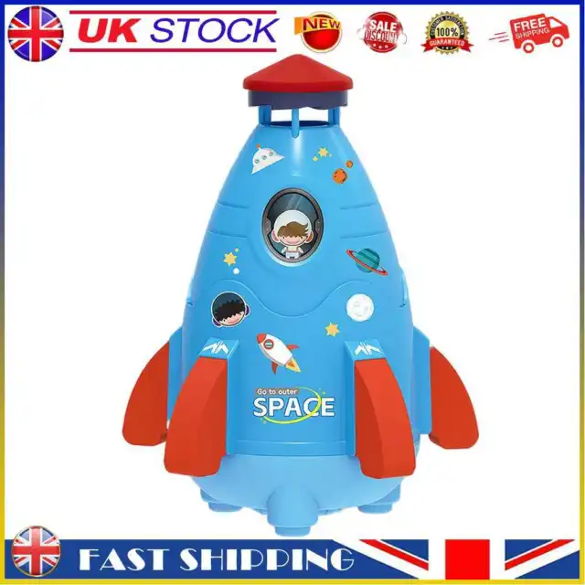 Space Rocket Sprinklers Rotating Water Powered Launcher Summer Fun Toys (Blue) #