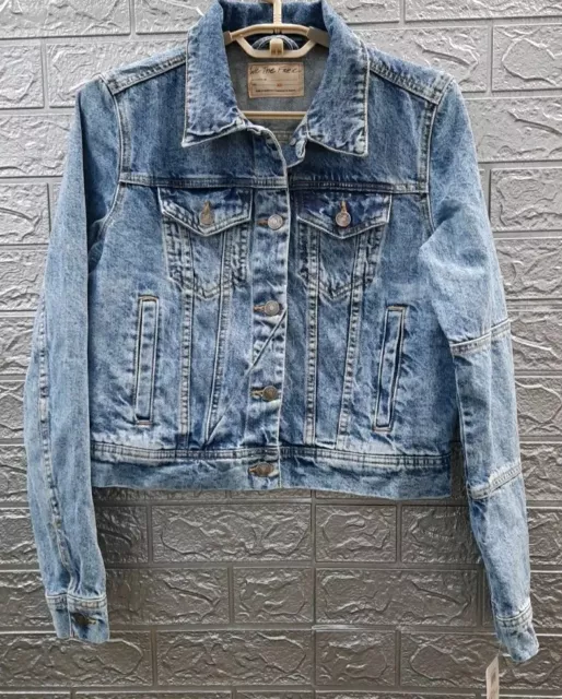 New Free People Rumors Denim Jacket Light Indigo Size XSmall