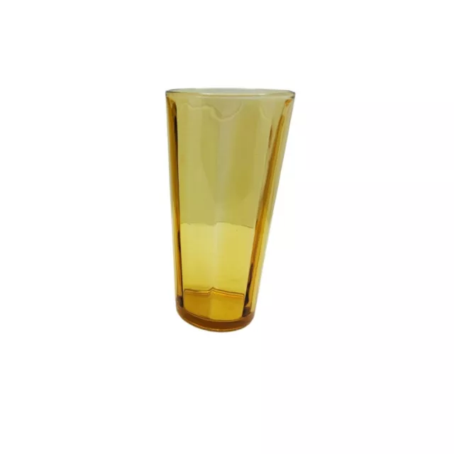vintage mcm paneled gold color 10oz drinkware glass