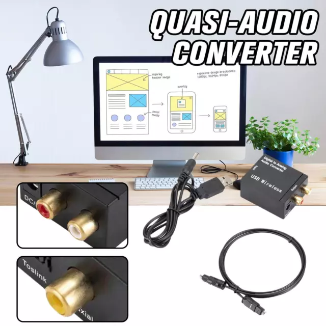 Optical Coaxial Toslink Digital to Analog RCA L R Audio Converter Adapter 3