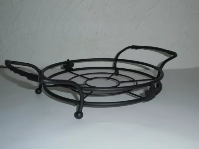 Longaberger Wrought Iron Round Medium Serving Tray 71672 Trivet Stand Server NEW 3