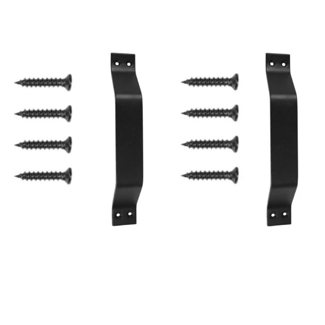 9" 2 Pcs Sliding Heavy Duty Barn Door Handle Cabinet Pull Gate Hardware Black