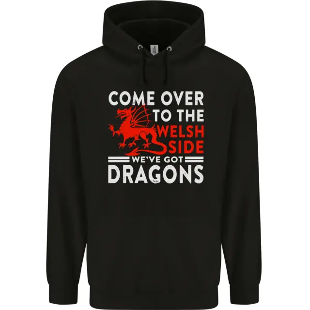 Come to the Welsh Side Dragons Wales Rugby Mens 80% Cotton Hoodie