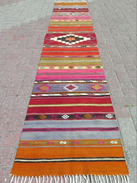 Anatolia Kilim Runner, Carpet Runner, Long Rugs 23"x117"Hallway Rug, Corridor
