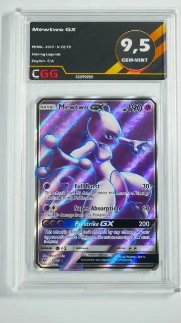 Mewtwo GX CGG 9,5 Gem-Mint ENGLISH Shining Legends 72/73 22390050 POKEMON