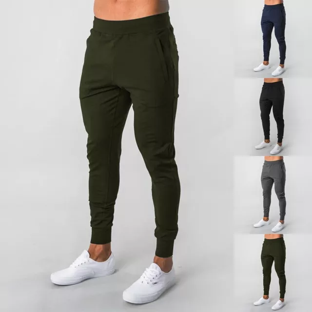 Pantaloni sportivi eleganti da uomo skinny fit fondo palestra allenamento jogger