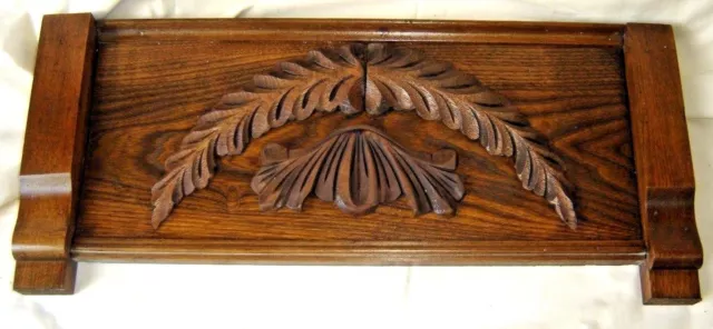 Antique Oak or Chestnut Pediment with Applied Carving. 8402