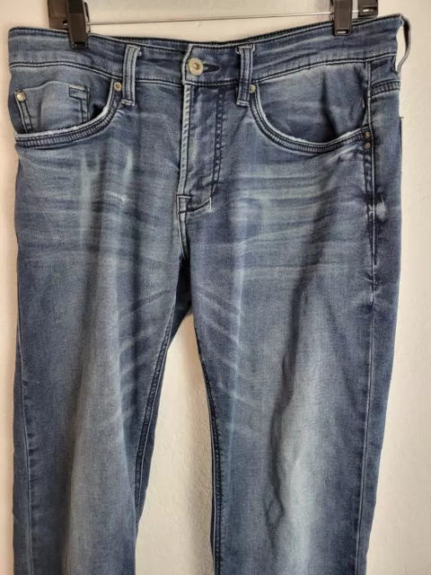 Buffalo David Bitton Six-x Slim Straight Stretch Jeans 31x32 Blue Distressed 2