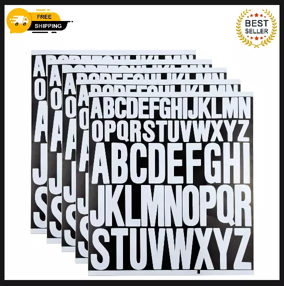 5 Sheet Capital Letter Stickers 1 Inch 2 Inch Self Adhesive Letters Stick On Le