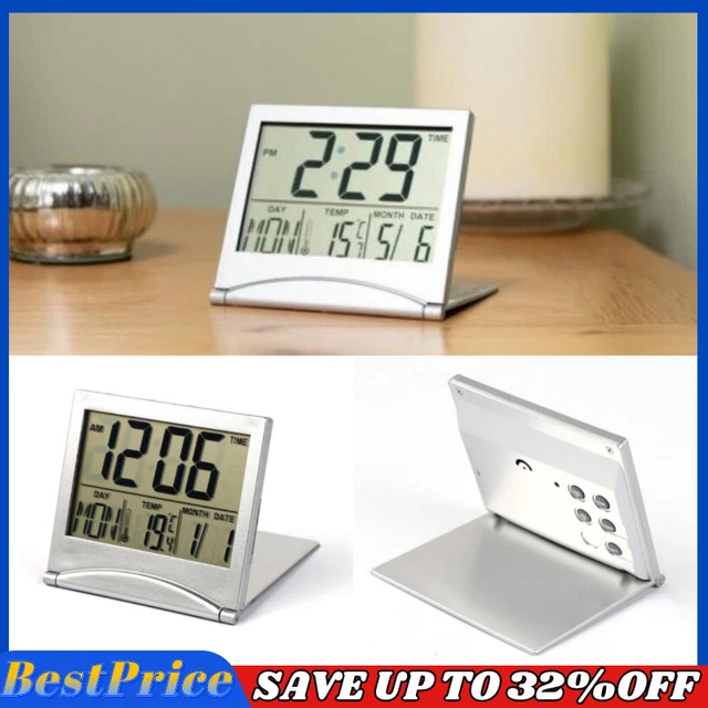 Sveglia Digitale Da Viaggio - LCD, Temperatura, Snooze, Specchio, Batteria - Foto 8