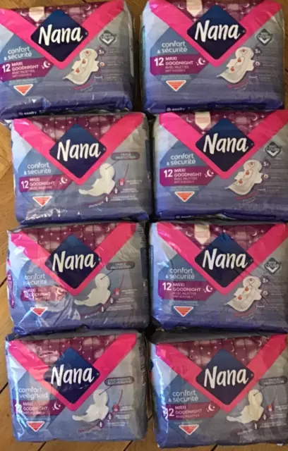 Nana Ultra Goodnight - Serviette hygiénique pour la nuit (Lot de 2 paquets  de 9 serviettes) : : Hygiène et Santé