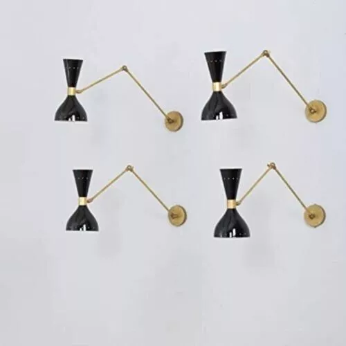 Mid Century Set of 4 Adjustable Wall Lamps Stilnovo wall Light Italian Sconces