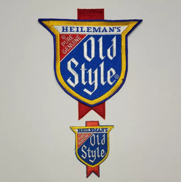 Lot (2) Large and Small Vintage Old Style Beer Embroidered Patches