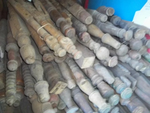 120+ Antique Large Carved Wood Newel Bed Post Ball Finial  Architecture Salvage 3