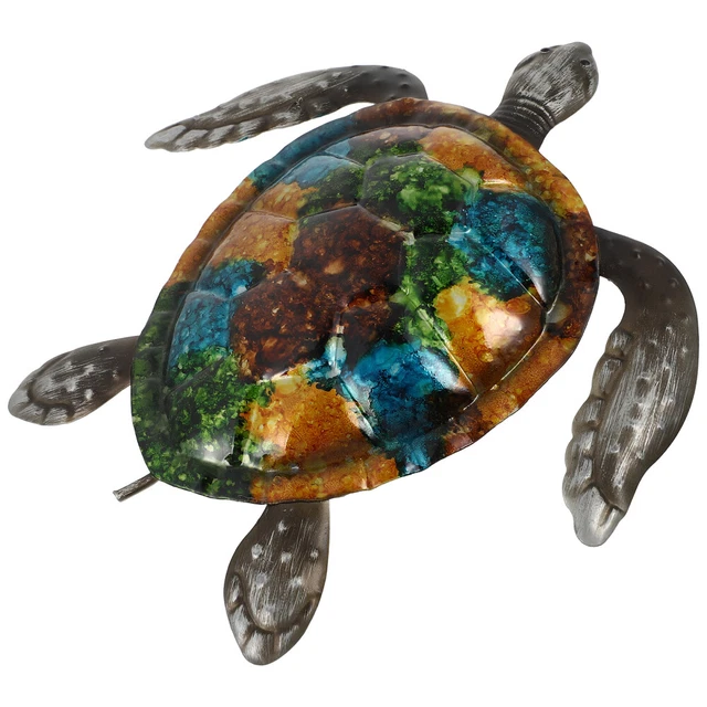 Iron Home Turtle Wall Hanging Outdoor Decorations Metal Beach Sculptures