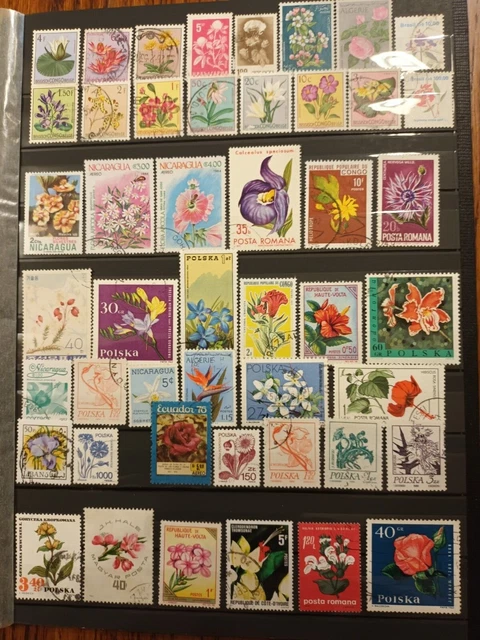 Lot de 47 timbres Thématique "Fleurs" (THE 58)