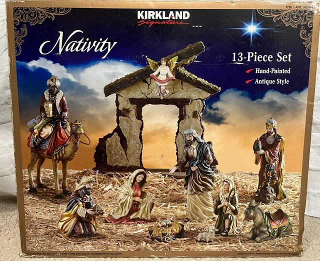 KIRKLAND SIGNATURE CRECHE de Noel NATIVITY 13 Piece Set Christmas 2014