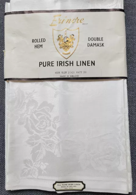 Vintage Erinore Irish Linen Double Damask Napkins Serviettes set of 6