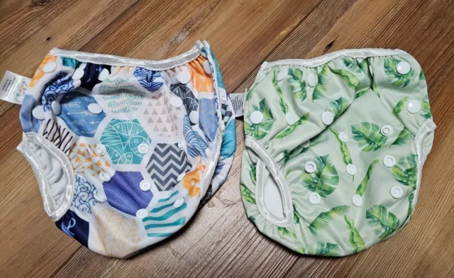 Lot of 2 Baby Swim Diapers Budding Sprout Unisex One Size