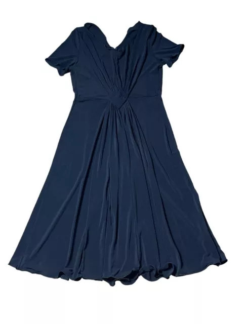 Armani Collezioni Women's Short Sleeve V Neck A Line Midi Dress Black Size 10