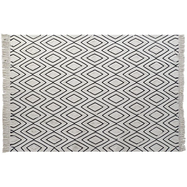 Tappeto DKD Home Decor 160 x 250 x 0,7 cm Nero Poliestere Cotone Bianco Rombos