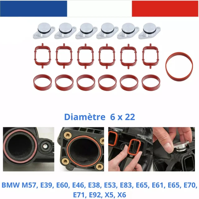 Lot De 6 Clapets D'admission / Bouchons De Surpression 33mm - Compatible BMW E46, E39, E60, E61, E53, E83 - Neuf Sous Emballage