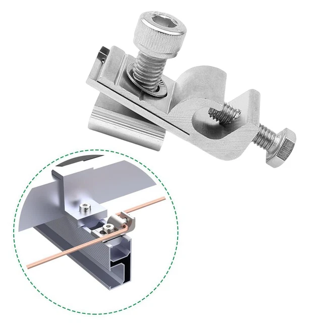 SOLAR PANEL GROUNDING Lugs Solar Earthing Ground Clip for Solar M6 £5. ...