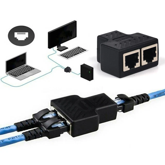 CÂBLE ADAPTATEUR LAN Ethernet Connecteur Répartiteur Rj45 1-2 Voies ...